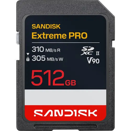 SanDisk SDSDXDE-512G-GN4IN Tarjeta de memoria SDXC Extreme PRO UHS-II de 512 GB, V90, 310/305 MB/s