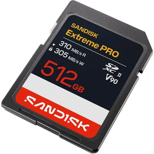 SanDisk SDSDXDE-512G-GN4IN Tarjeta de memoria SDXC Extreme PRO UHS-II de 512 GB, V90, 310/305 MB/s