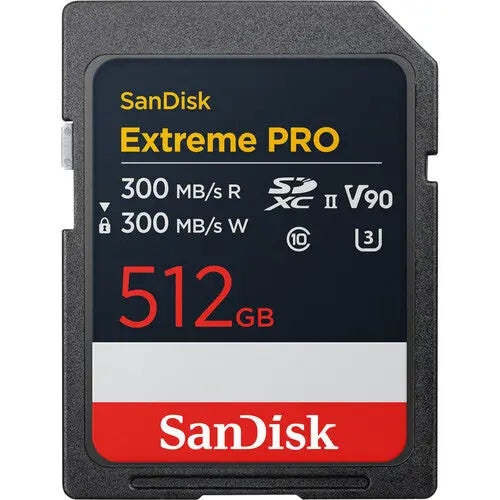 SanDisk SDSDXDM-512G-GN4IN 512GB Extreme PRO UHS-II SDXC Memory Card, V90, 300/300 MB/s - AVC photo video store