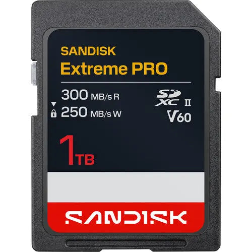 SanDisk Extreme PRO V60 UHS-II SDXC Memory Card, 300/210, 300/250