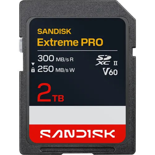 SanDisk Extreme PRO V60 UHS-II SDXC Memory Card, 300/210, 300/250