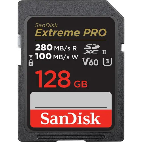 SanDisk SDSDXEP-128G-GN4IN 128GB Extreme PRO UHS-II SDXC Memory Card, V60, 280/100 MB/s - AVC photo video store
