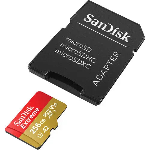 SanDisk SDSQXAV-256G-GN6MA 256GB Extreme UHS-I microSDXC Memory Card with SD Adapter - AVC photo video store