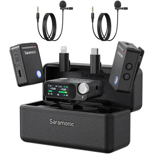 Saramonic Ultra 2-Person Digital Wireless Omnidirectional Lavalier Microphone System for Cameras and Mobile Devices (Black) - AVC photo video store