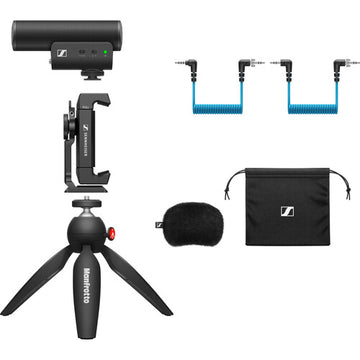 Sennheiser MKE 400 Mobile Kit Camera-Mount Shotgun Microphone with Smartphone Recording Bundle