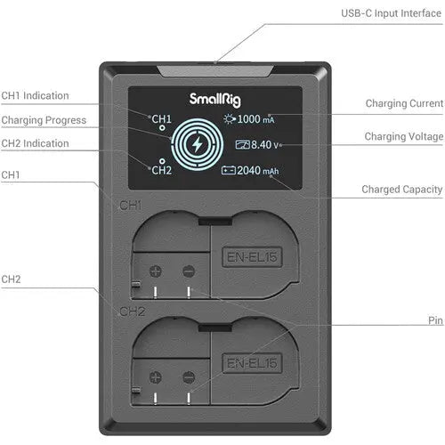 SmallRig 3820B EN-EL15 Camera Battery and Charger Kit - AVC photo video store
