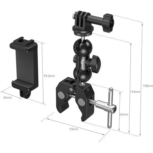 SmallRig 4373 Crab-Shaped Super Clamp with Ball Head Magic Arm, Action Mount & Phone Holder Kit - AVC photo video store