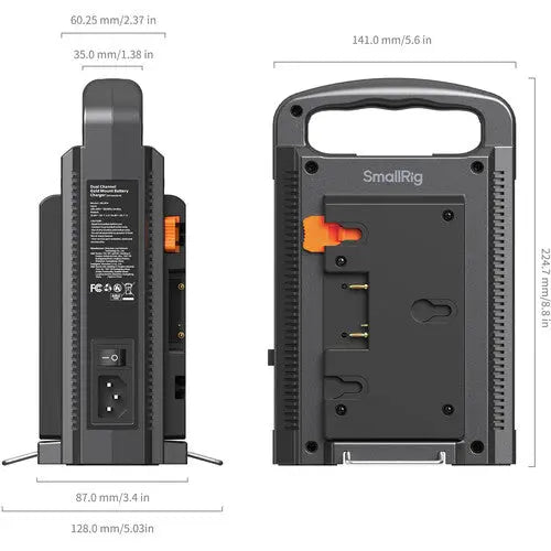 SmallRig 4679 Dual-Channel Gold Mount Battery Charger - AVC photo video store