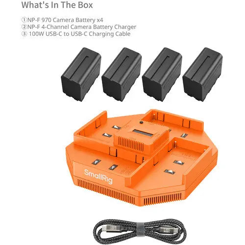 SmallRig 4834 4-Channel Charger + L-Series/NP-F970 4-Battery Kit - AVC photo video store