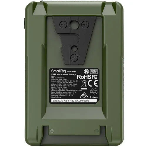 SmallRig 4930 VB99 Mini V-Mount Battery (99Wh, Green) - AVC photo video store