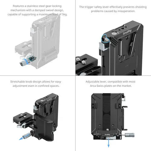 SmallRig 5227 Pro Adjustable Arca-Type Plate and V-Mount Battery Interface System - AVC photo video store