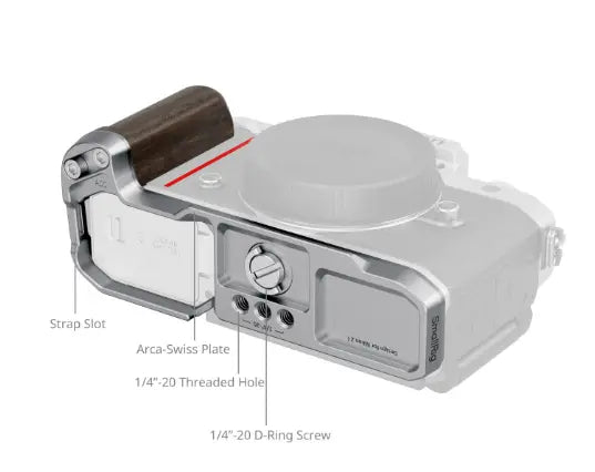 Smallrig 5707 L-Shaped Mount Plate with Wooden Handle for Nikon Z f (Silver) - AVC photo video store