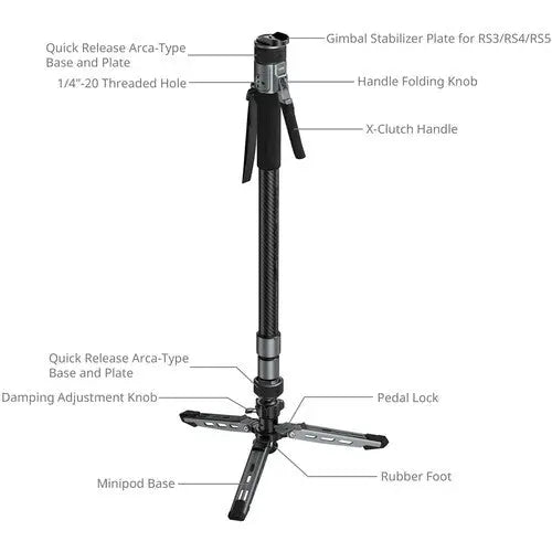 SmallRig 6283 x Potato Jet TRIBEX PRO X-Clutch Hydraulic Monopod (Standard Version)