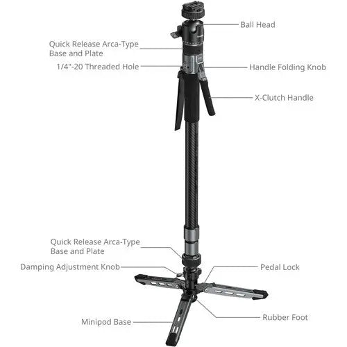 SmallRig 6285 x Potato Jet TRIBEX PRO X-Clutch Hydraulic Monopod with Ball Head