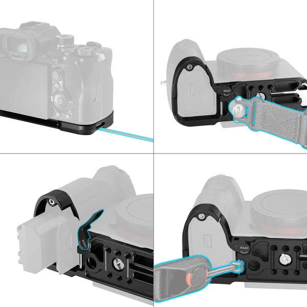Smallrig 6705 Baseplate Mount Plate for Sony A7R VI, 98g, Arca Swiss Base, QD Sockets