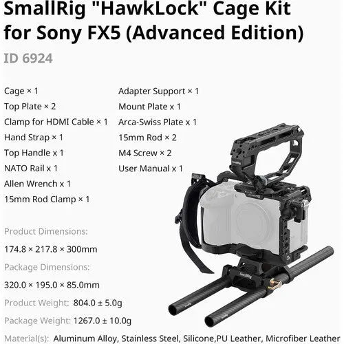 Smallrig 6924 Hawklock Cage Kit FX5 Advanced Edition