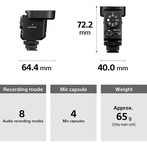 Microfone digital compacto para câmera Sony ECMM1 