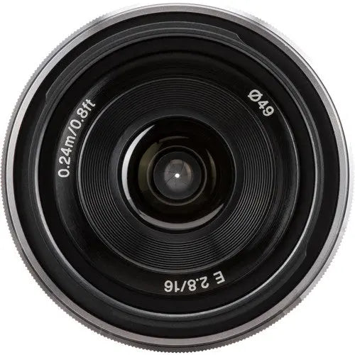 Sony SEL16F28S E 16mm f/2.8 Lens, Silver, Ø49