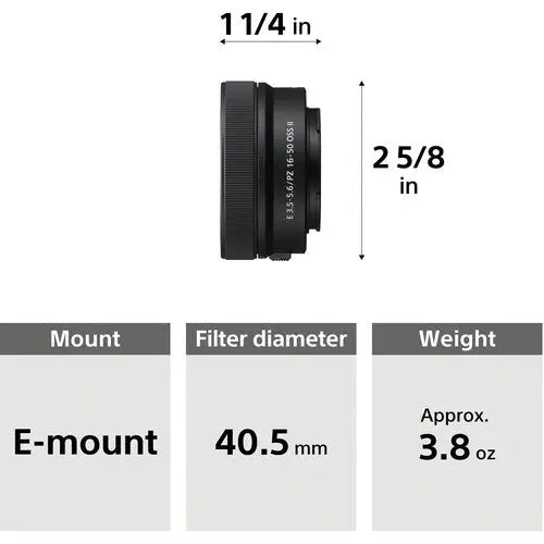 Objetivo Sony SELP1650II E PZ 16-50 mm f/3,5-5,6 OSS II, Ø40,5
