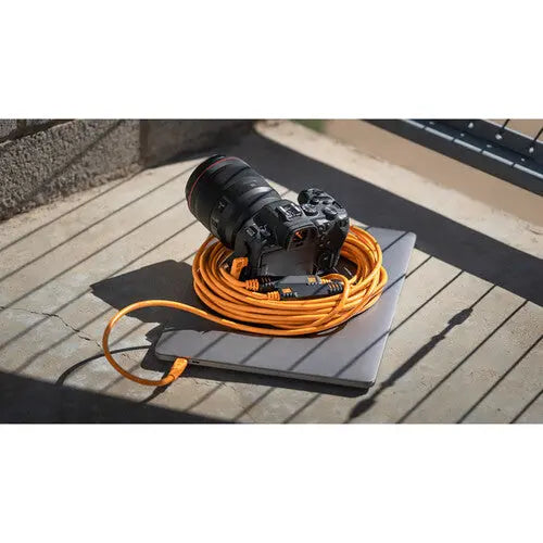 Tether Tools TetherPro Optima 10G TetherBoost Locking USB-C Extension Cable (16', High-Visibility Orange)