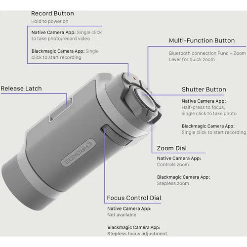 Tilta Khronos Lite Control Handle with Magnetic Mount Kit for iPhone (Light Gray) - AVC photo video store