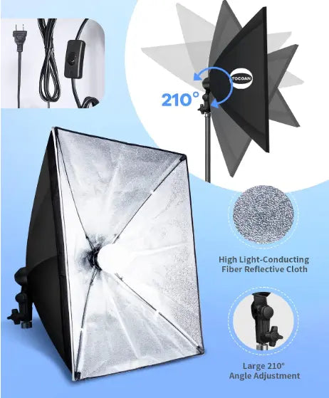 Tocoan Softbox Photography Lighting Kit, 2-Light