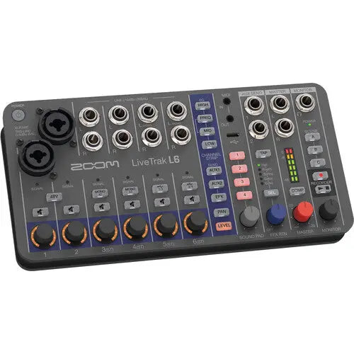 Zoom LiveTrak L-6 Portable 6-Channel Digital Mixer and Multitrack Recorder - AVC photo video store