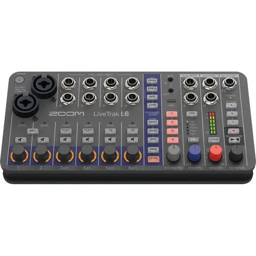 Zoom LiveTrak L-6 Portable 6-Channel Digital Mixer and Multitrack Recorder - AVC photo video store