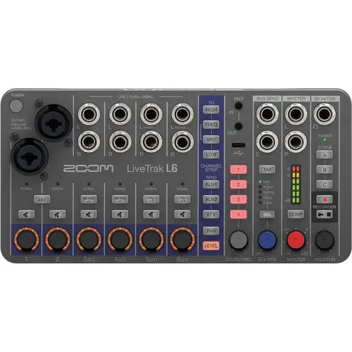Zoom LiveTrak L-6 Portable 6-Channel Digital Mixer and Multitrack Recorder - AVC photo video store