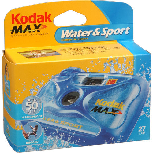 Kodak WATER&SPORT Waterproof Single Use Disposable Camera, 27 exp, ISO 800