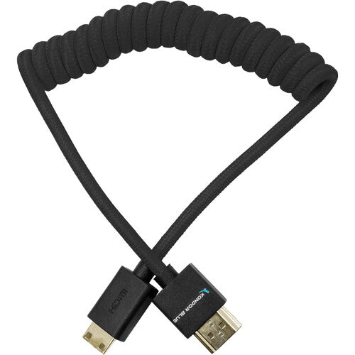 Kondor Blue Gerald Undone Mini HDMI to Full HDMI Cable 12"-24" Coiled (Black)