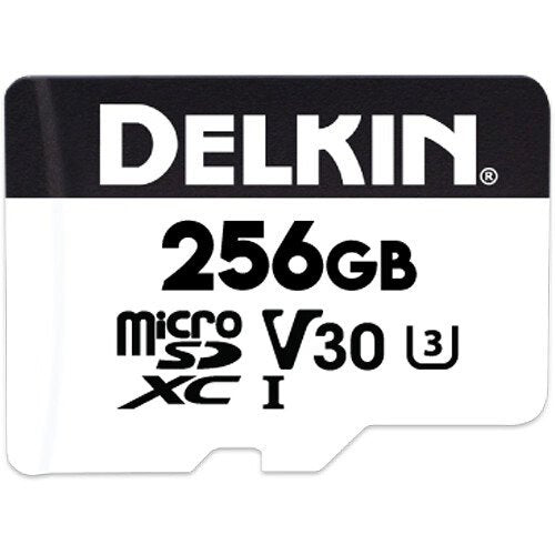 Delkin DMSDAHS256 256GB Hyperspeed UHS-I MicroSDXC V30 Memory Card w/SD Adapter