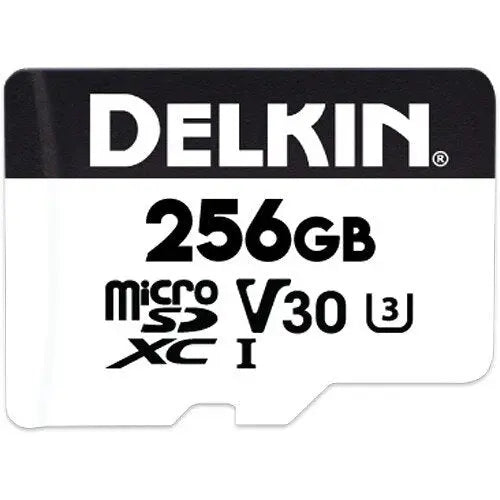 Delkin DMSDAHS256 256GB Hyperspeed UHS-I MicroSDXC V30 Memory Card w/SD Adapter - AVC photo video store