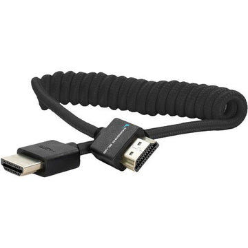Kondor Blue Full HDMI to Full HDMI Cable 12"-24" Coiled, Black Raven