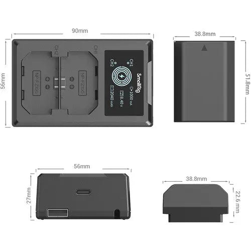 SmallRig 3824B NPFZ100 Camera Battery and Charger Kit - AVC photo video store