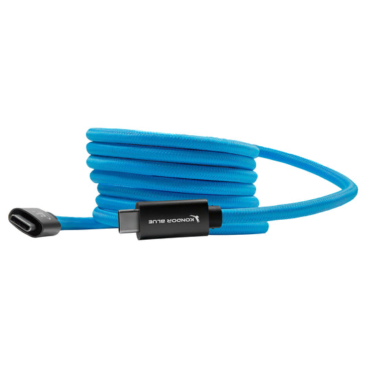 Kondor Blue THUNDERBOLT 4 USB 4.0 TYPE C CABLE BLAZING 40G SPEEDS 5A 100W STRAIGHT 6 FT