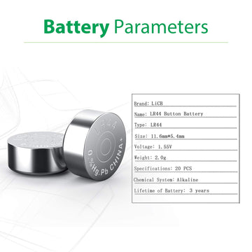 LiCB LR44 1.5V Button Battery (Pack of 2)