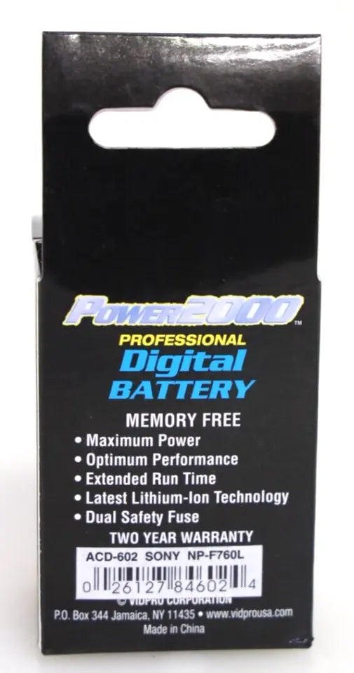 Vidpro ACD602 Replacement (NPF760) Li-Ion Battery - AVC photo video store