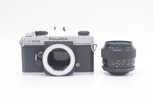 Fujica ST605/33144 35mm camera + 55mm f/3.5, Used