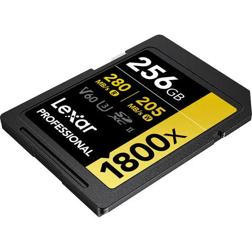 Lexar 256GB Professional 1800x UHS-II SDXC Memory Card (GOLD Series) - AVC photo video store