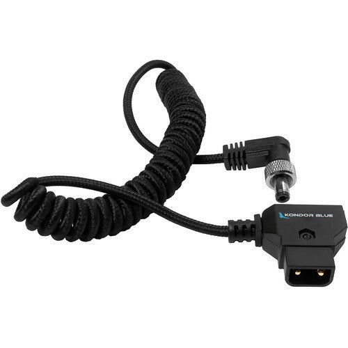 Kondor Blue Coiled D-Tap to Locking DC 2.5mm Right Angle Cable (Video Assist Monitor)
