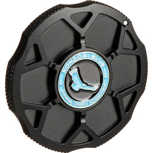 Tapa de metal para cámara Canon EF Cine, color azul Kondor, para puerto de lente de cámara (negro cuervo) 
