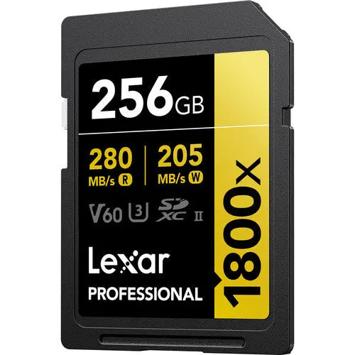 Lexar 256GB Professional 1800x UHS-II SDXC Memory Card (GOLD Series) - AVC photo video store