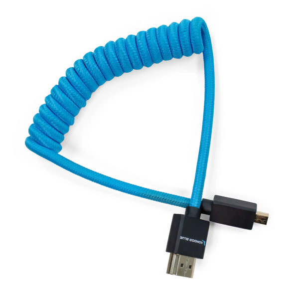 Kondor Blue Coiled Micro HDMI to Full HDMI (12-24") (Kondor Blue) - AVC photo video store