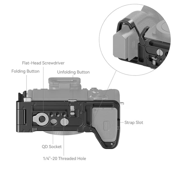 SmallRig 3984 Foldable L-Shape Mount Plate F/A7R V, A7 V, A7 IV, A7S III - AVC photo video store