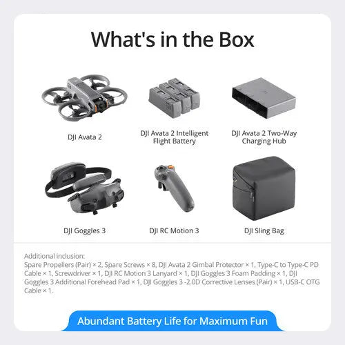 DJI Avata 2 Fly More Combo (Three Batteries) - AVC photo video store