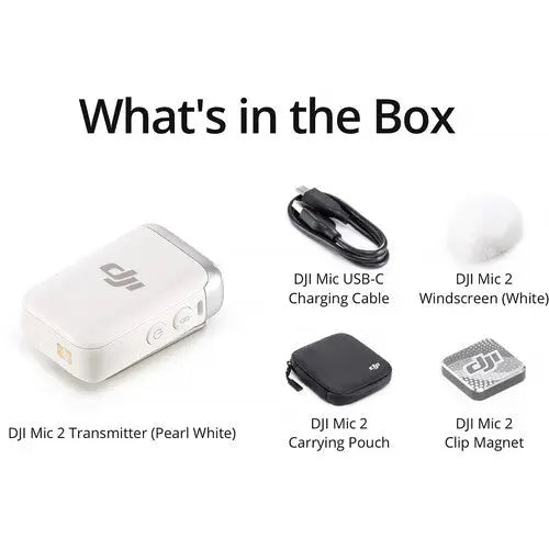 DJI MIC 2 Wireless Microphone Transmitter (1 TX), Platinum White - AVC photo video store