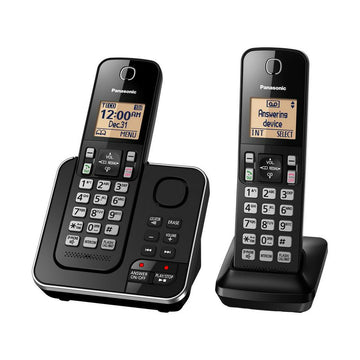 Panasonic KXTGC362LAB Cordless Phone, 2 Handsets, Caller ID, Speaker Phone