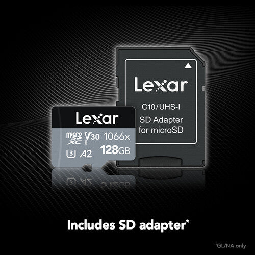 Lexar 128GB Professional 1066x UHS-I microSDXC Memory Card with SD Adapter (SILVER Series)