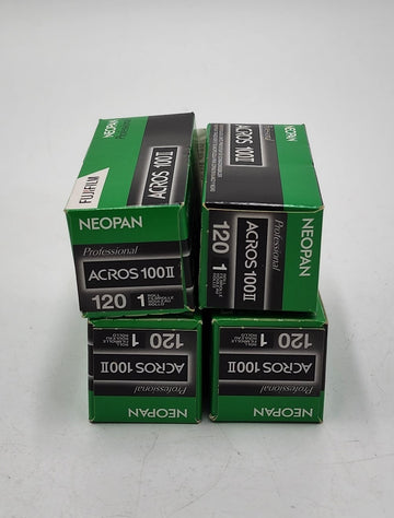 Fujifilm ACROS100 II Neopan 120 Roll Film (Expired 01/21), Bundle of 4